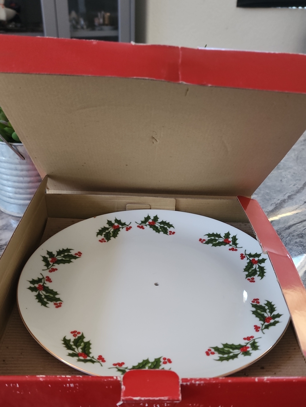 Porcelain Two-Tier Dessert Holiday Server Vintage. Mervyns Brand, 1980s - Picture 8 of 14